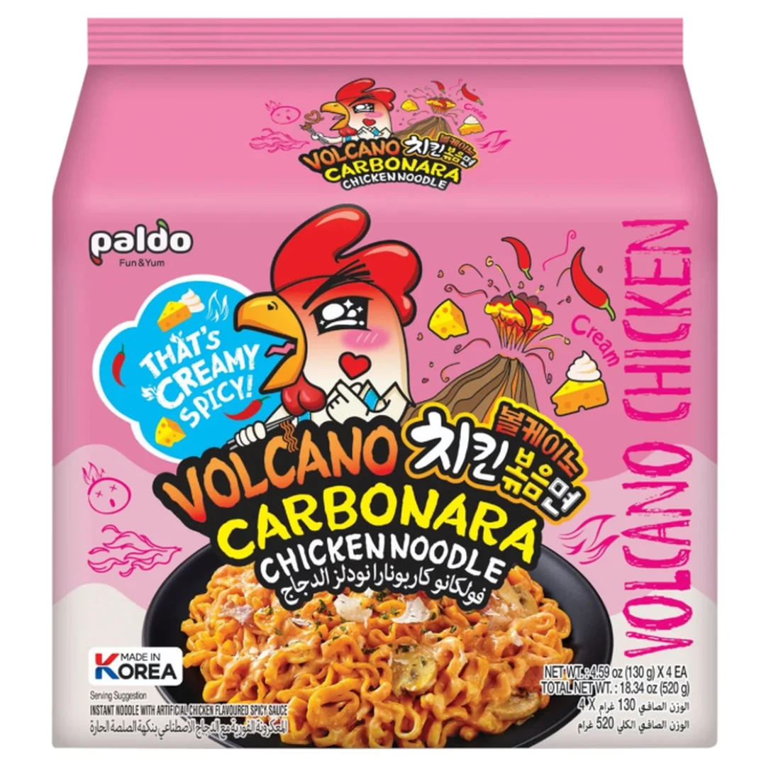 paldo Volcano Carbonara Chicken Noodle 130g (4 pack)