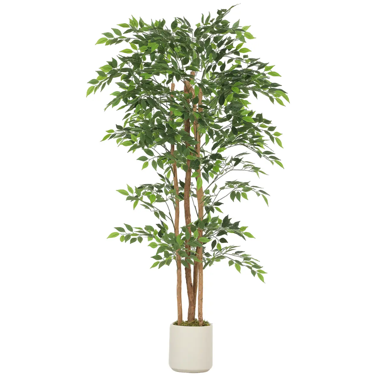 HOMCOM Künstlicher Banyanbaum 180 cm Kunstpflanze mit Massivholzstamm, Topf, künstliche Pflanze Plastik wie echt Deko für Wohnzimmer Schlafzimmer Büro Garten | Kunstblumen & Kunstpflanzen