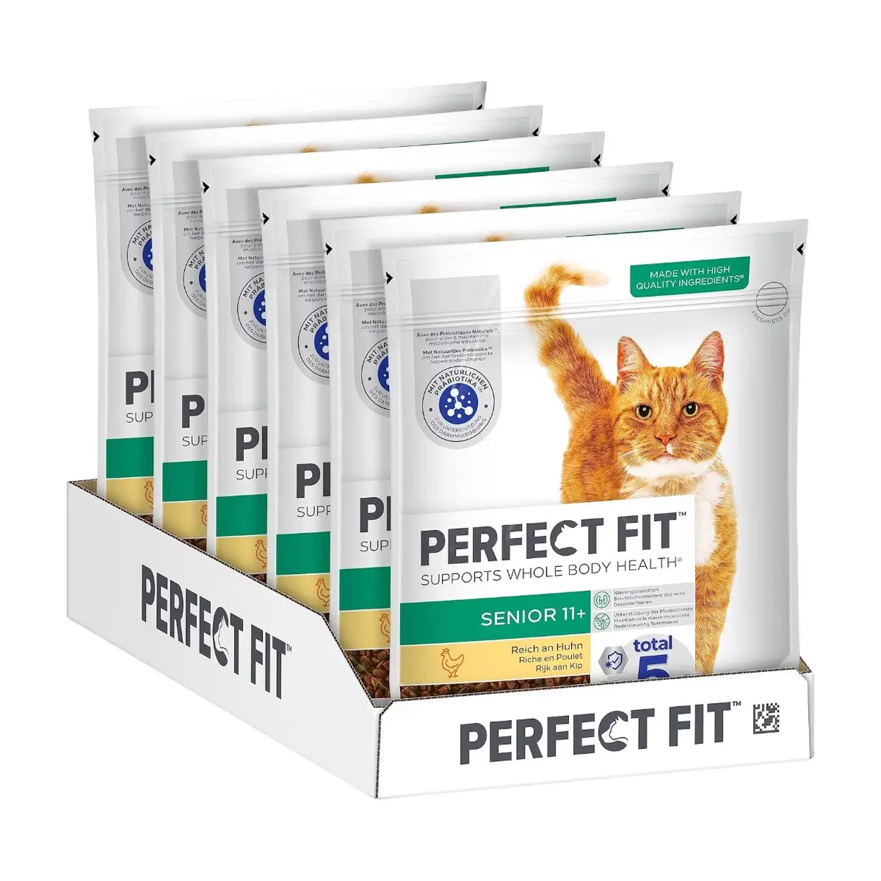 PERFECT FIT Senior Trockenfutter fr ltere Katzen ab 11 Jahren - Huhn,  750g (6 Beutel) | Futter | Joybuy