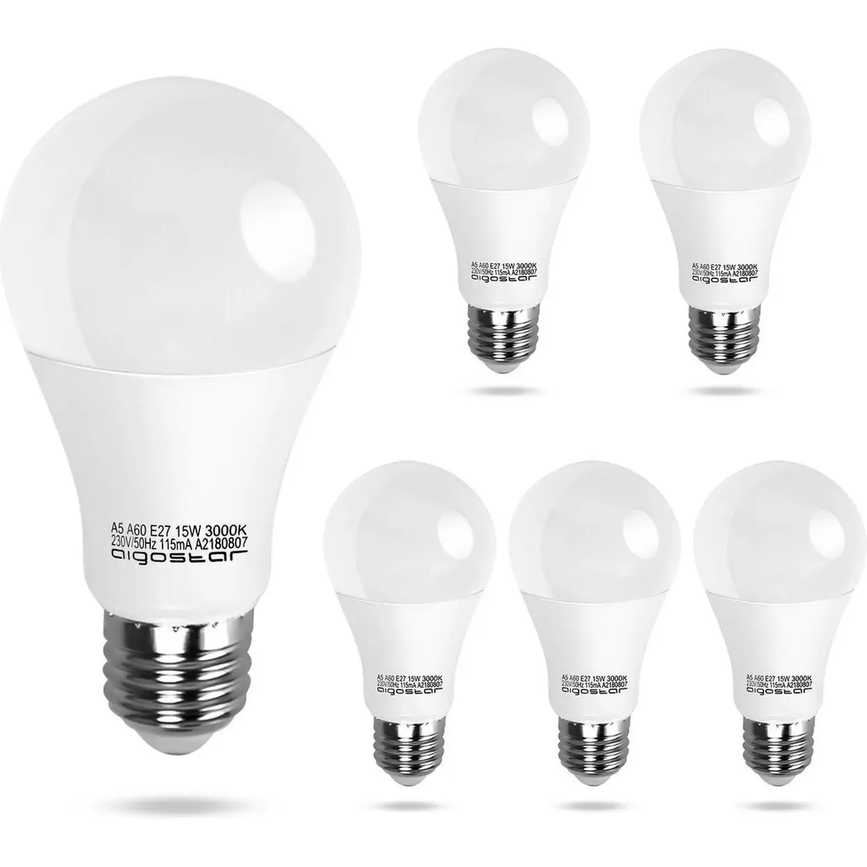 Aigostar LED A5 A60 grote hoek E27 15W 3000K - geel - lamp ...
