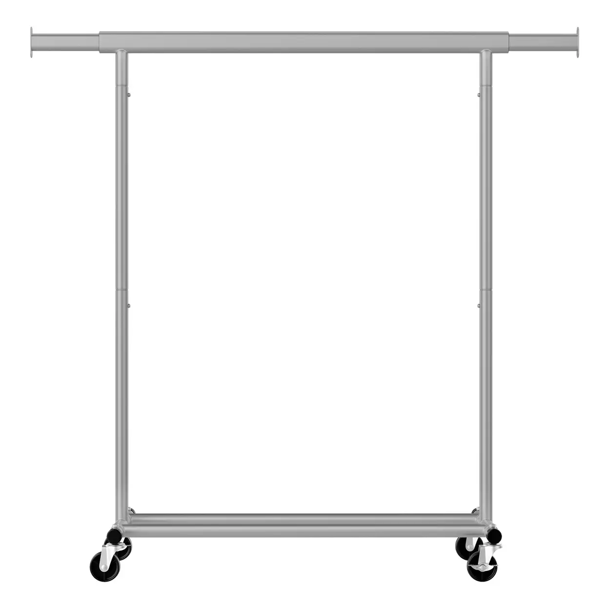 JOYFURNOS Kleiderstange mit Rollen, Verstellbarer Kleiderständer, Robust für Schlafzimmer, Einfache Montage, Tragbar, Grau | Kleider- & Schrankaufbewahrung
