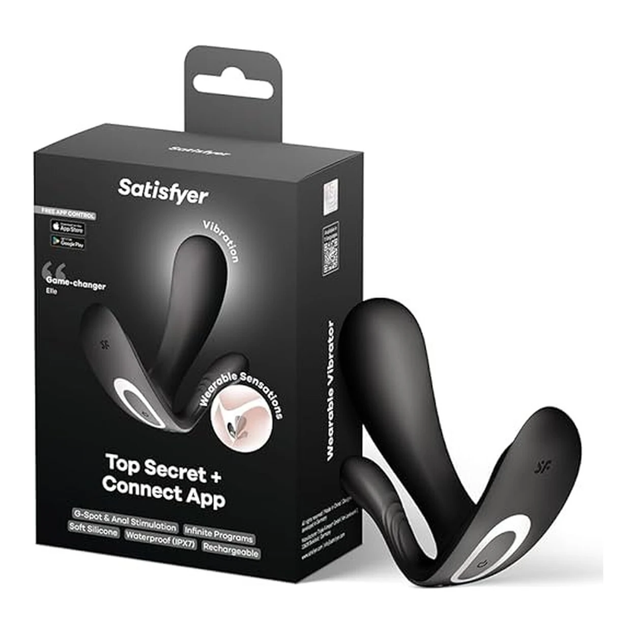 vibrator weltweit steuerbar Satisfyer Top Secret+ Tragbarer Bluetooth-Vibrator, App-Steuerung, 2  Motoren, G-Punkt & Stimulation, Sexspielzeug für Paare und Frauen, leise &  leistungsstark, Schwarz | Sexspielzeug und Geräte
