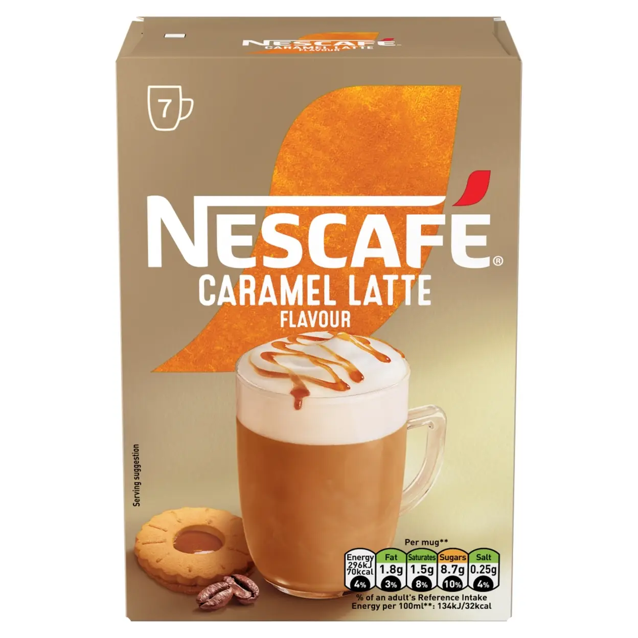 Nescafé Latte Caramel Instant Coffee 7 Sachets 119g | Coffee