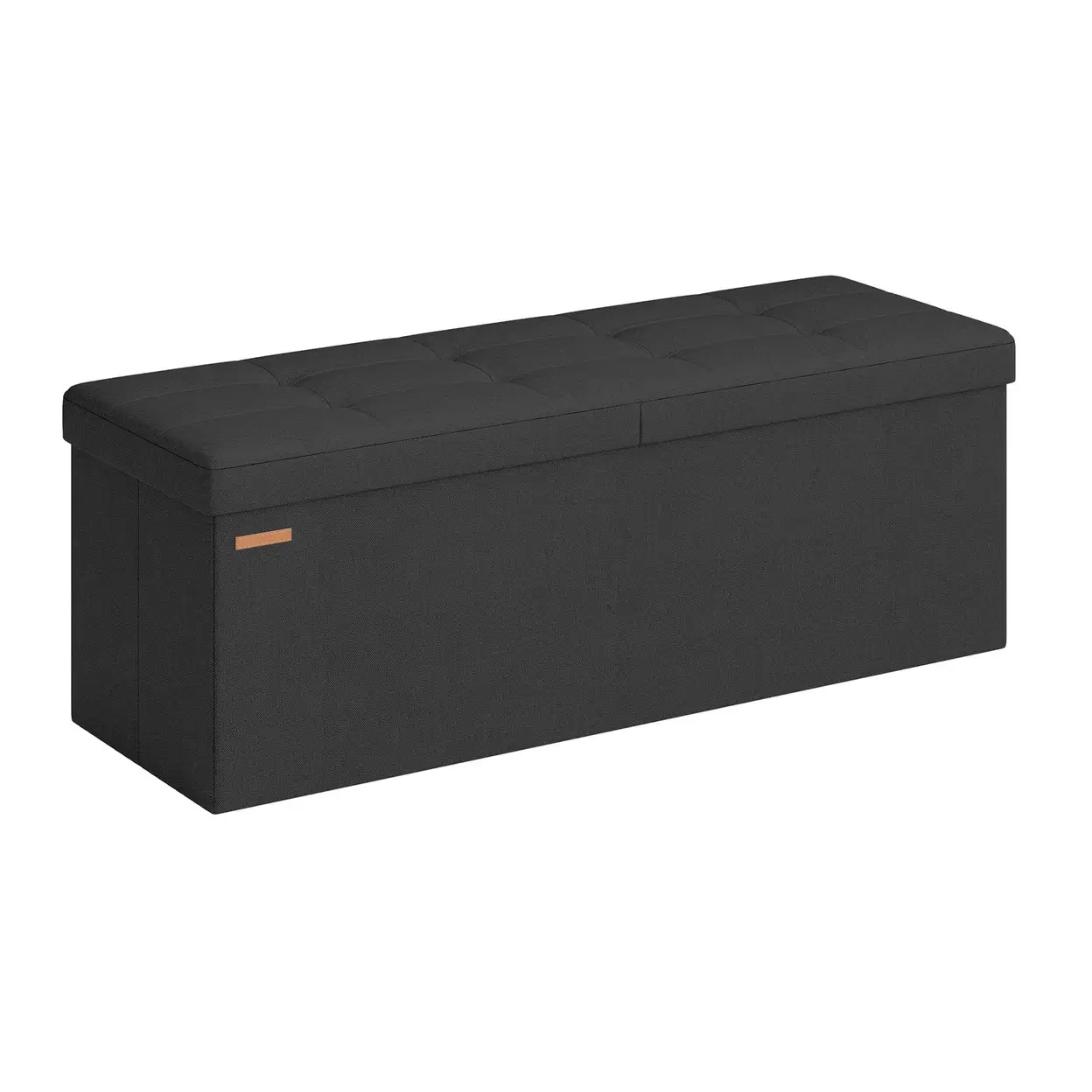 JOYFURNOS Sitzbank mit Stauraum, 38 x 110 x 38 cm, Sitztruhe, Bettbank, Aufbewahrungstruhe, für Wohnzimmer, Schlafzimmer, Flur, schwarz | Sitzbänke mit Stauraum