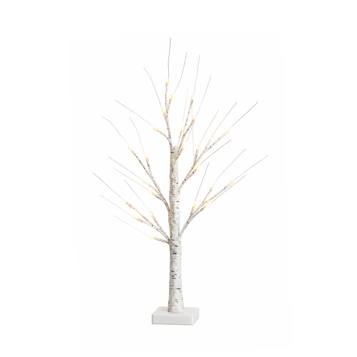 Festive 60cm Battery-Operated Birch Mini Christmas Tree | Joybuy