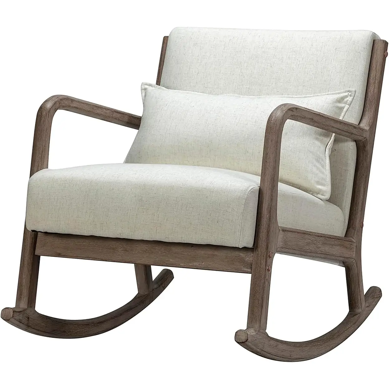 Mula Home Rocking Chair HULALA HOME Modern Rocking Accent Chair with Lumbar Pillow & Wooden ...