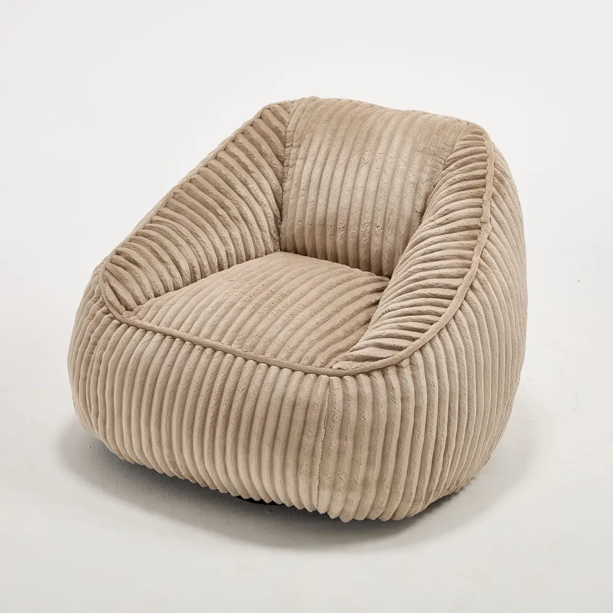 Memory‑Schaum Bean‑Bag‑Stuhl, gestreifter Blasen‑Plüsch, flauschiger Sessel für Wohnzimmer, Wohnung und Schlafsaal. camel | Sofas, Sessel & Hocker