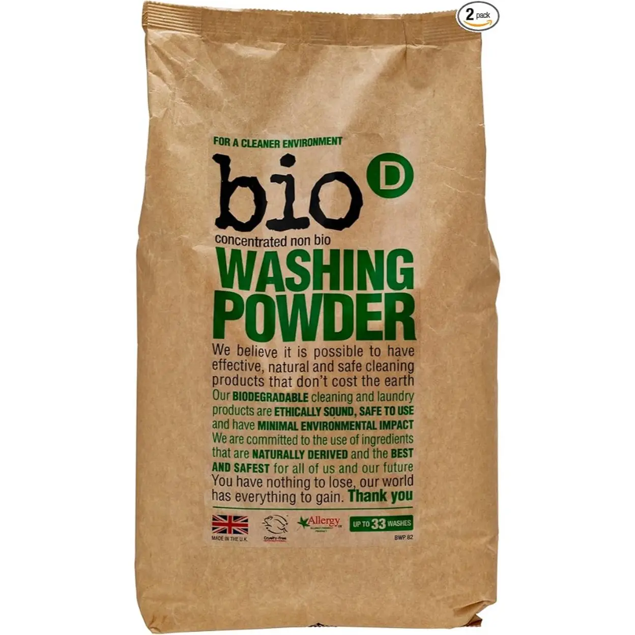 Bio D Washing Powder Concentrated 2 kg | Powder Detergent | Joybuy