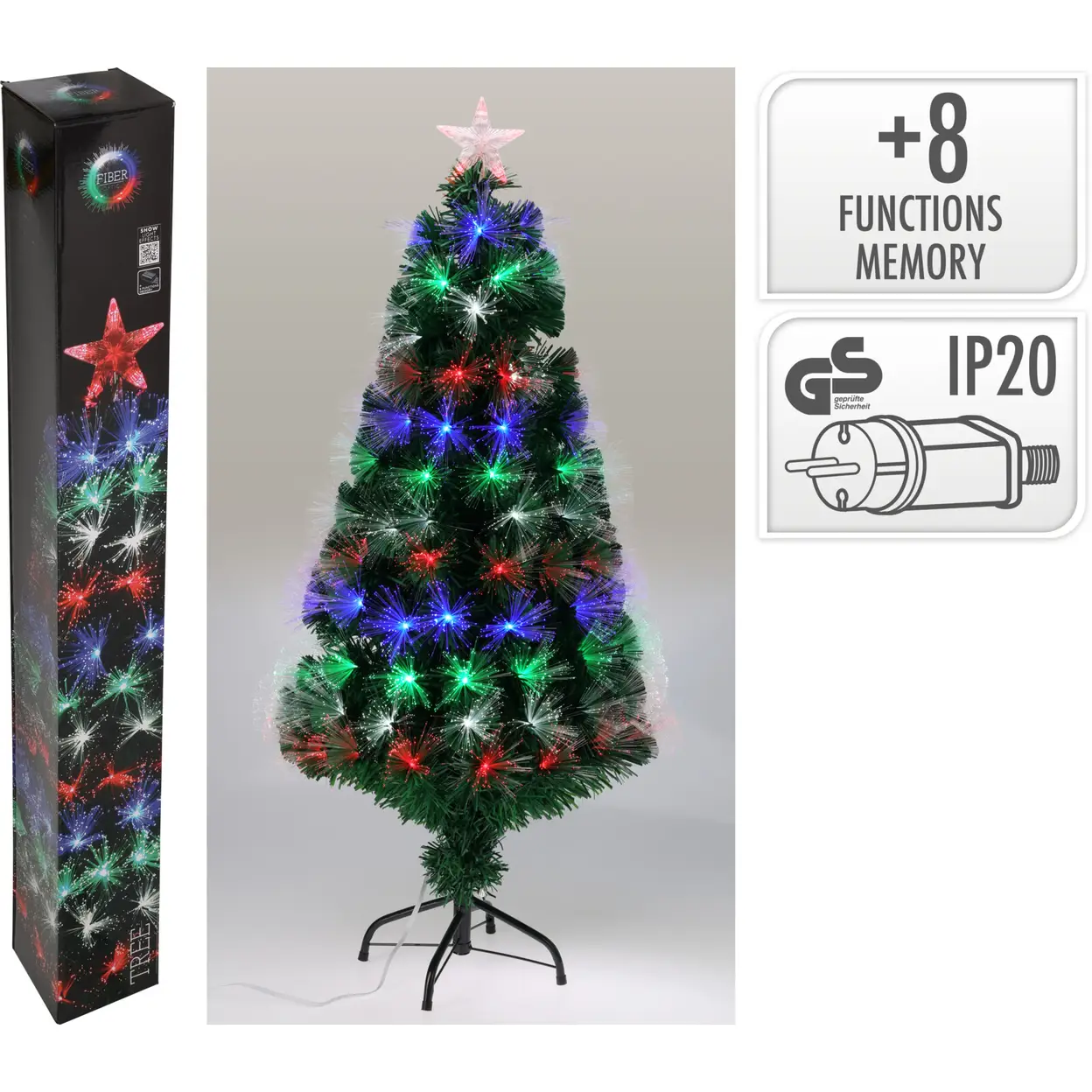 Weihnachtsbaum 120 cm mit Glasfaseroptik | Weihnachten | Joybuy