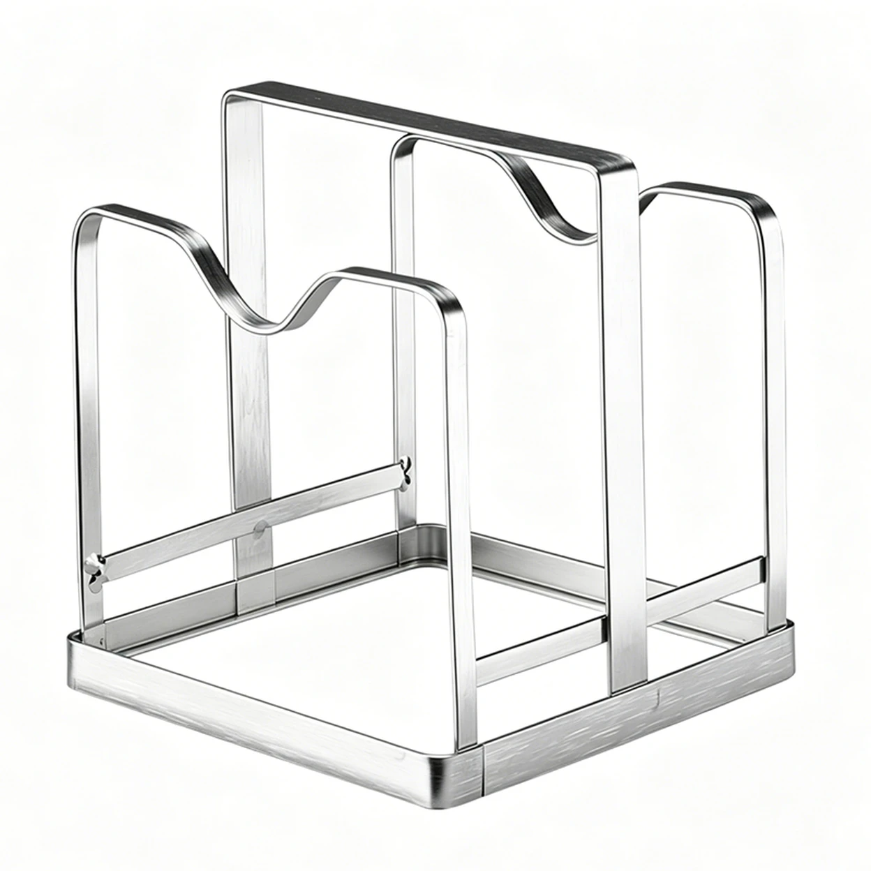 Maxcook 304 Edelstahl Topfdeckelhalter 2 Ebenen Topfdeckel-Organizer Multifunktionales Deckel- und Löffelablagegestell für Deckel Pfannenwender Löffel Schneidebretter | Küchenaufbewahrung