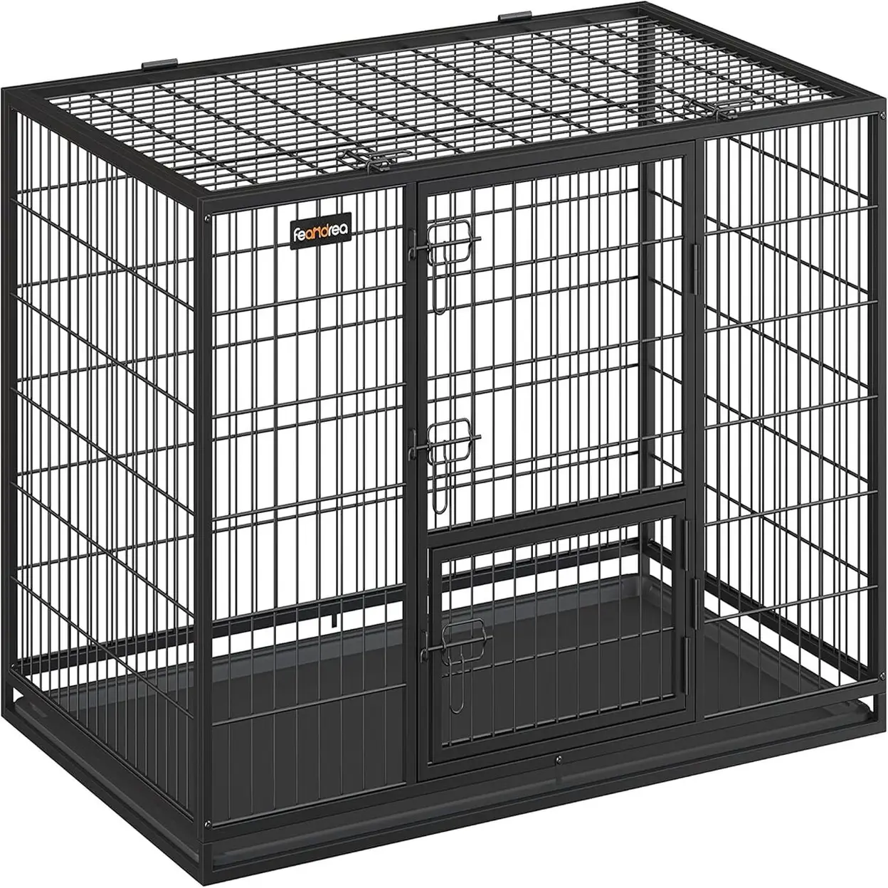 Panier Rangement Jouets Animaux Morezi - Métal Robuste Avec Poignées Bois - 35x22x16 Cm - Organisez Jouets, Laisses, Friandises