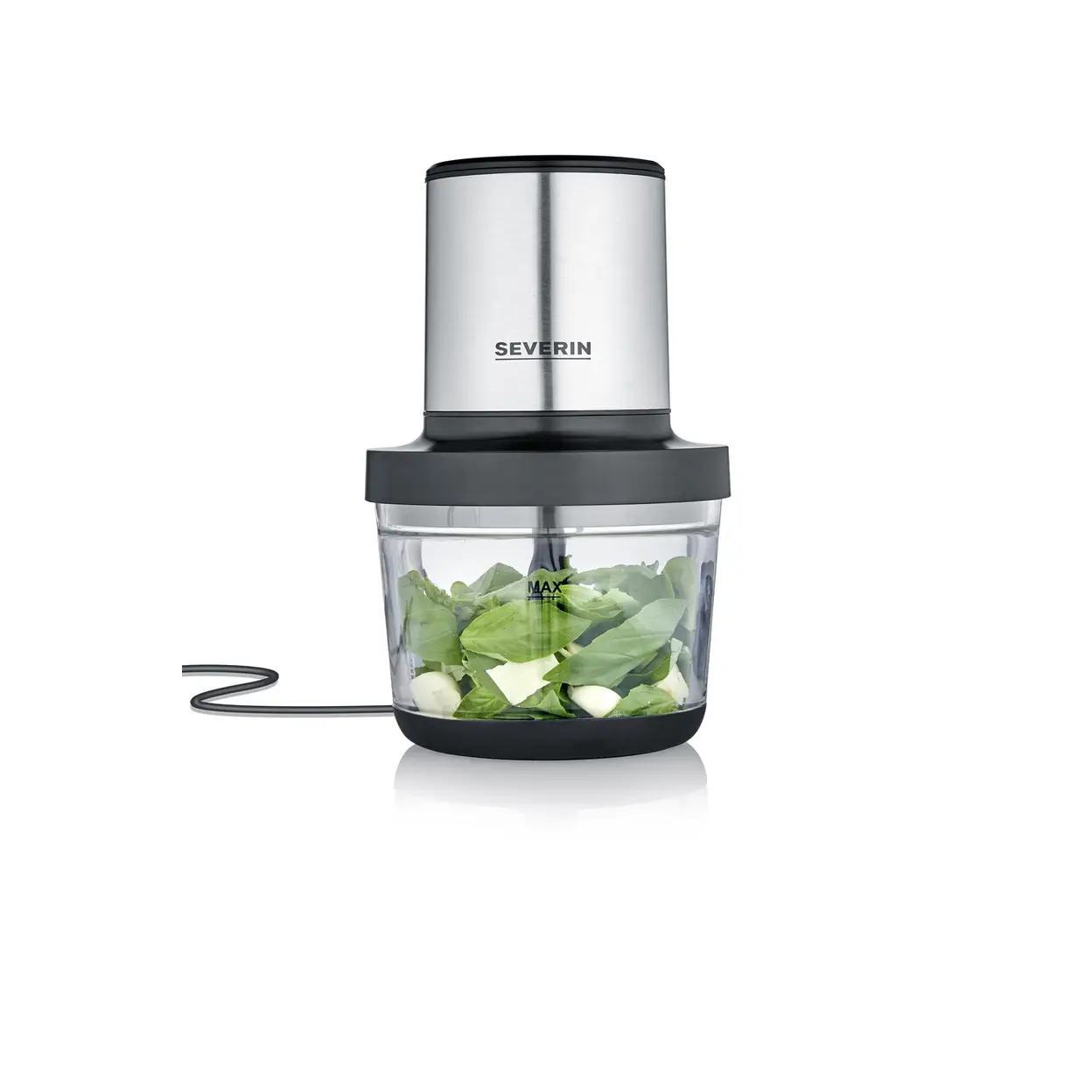 Severin Universalzerkleinerer, Multizerkleinerer für grobes und feines Zerkleinern, geeignet für Crushed Ice, Käse, Nüsse und mehr, matt-schwarz/Edelstahl-gebürstet, KM 3867 | Mixer, Zerkleinerer & Pressen
