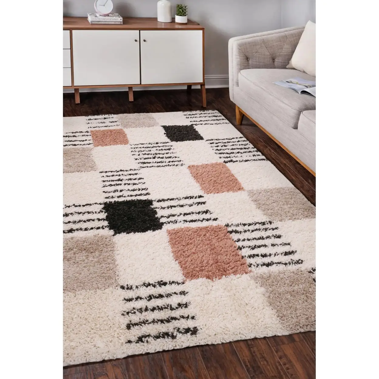 Homemaker Rug Nomad Blocks Rectangle Cream 120x170cm | Rugs, Runners ...