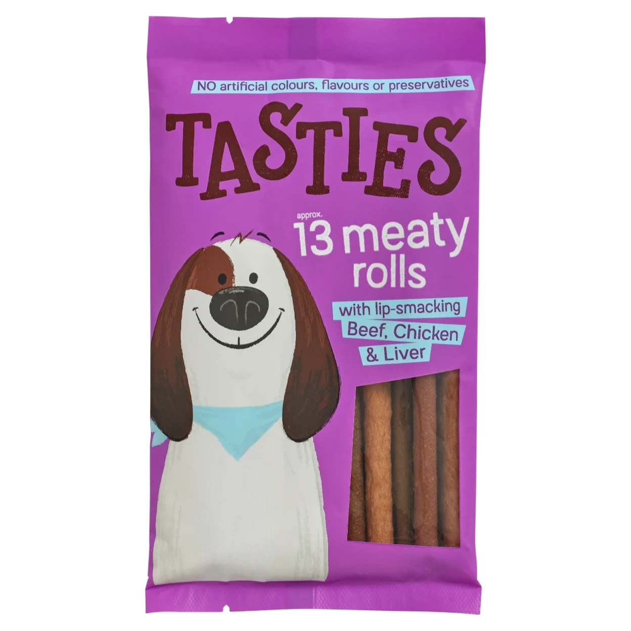 Tasties Meaty Rolls With Beef Chicken & Liver 90g | Treats | Joybuy