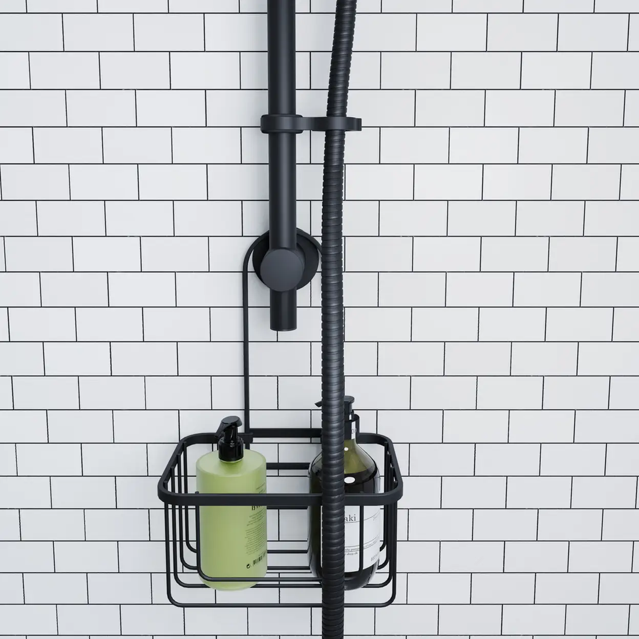Shower Riser Caddy Croydex Shower Riser Rail Hook Over Caddy - Black | Bathroom Storage ...