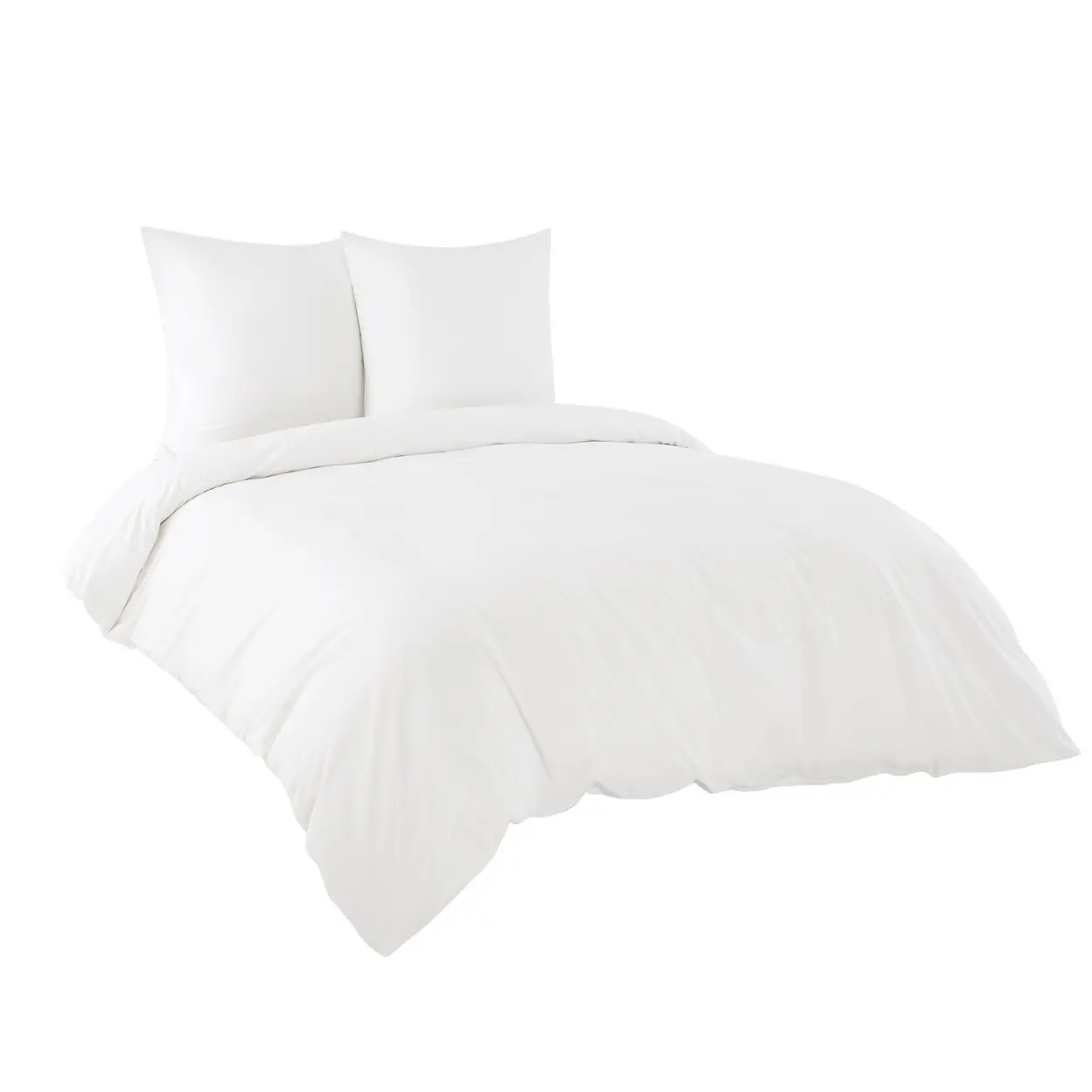 Bettwäsche 155x220 90% Baumwolle Weiß - Bettwäsche-Sets 155 x 220 cm Bettbezug 3teilig mit 2 Kissenbezüge 80x80 cm, Oeko-TEX Bedding mit Reißverschluss | Bettbezüge