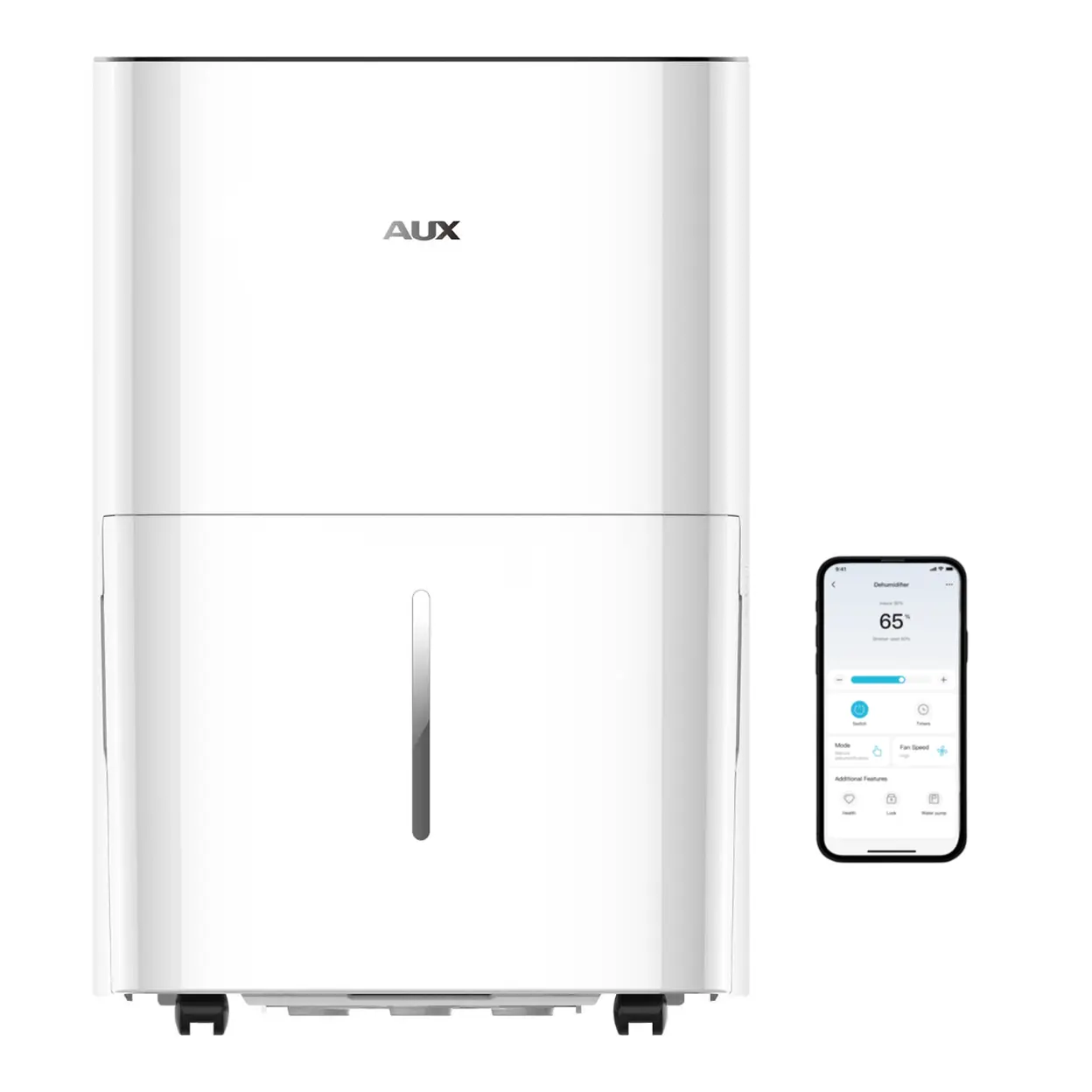 AUX Déshumidificateur économe en énergie, 20 L/jour, contrôle Wi-Fi, R290, fonctionnement continu 8 h, protections multiples, pour pièces et bureaux de 25 m²