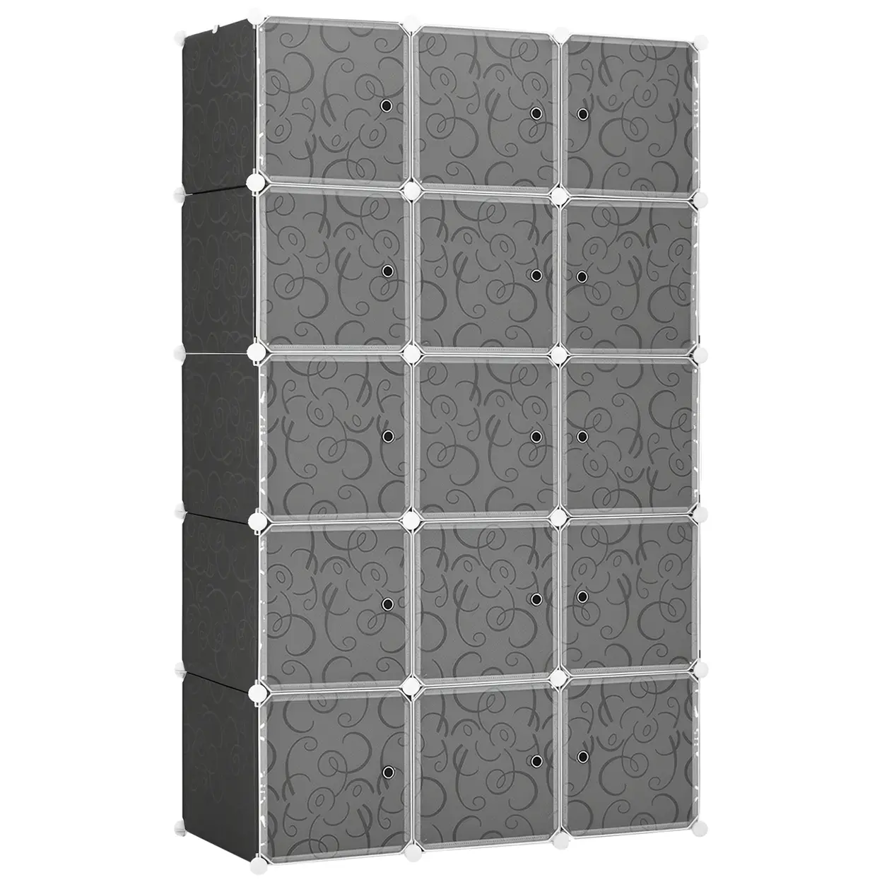 HOMCOM DIY Kleiderschrank Kunststoff, Metall B111 x T47 x H183 cm Schwarz | Kleiderschränke & Kleiderständer
