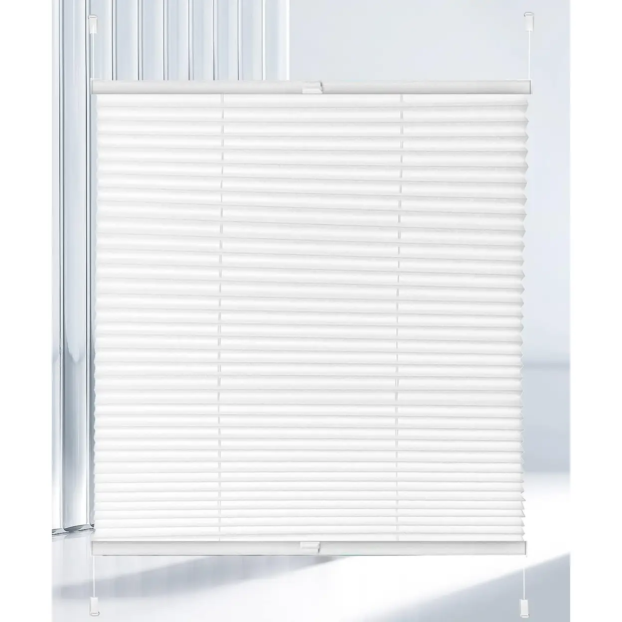 DREAMSEEKER Plissee 80 x 200 cm, weiß – ohne Bohren, Klemm-/Klebemontage, lichtfilternd, 1 Stück | Jalousien