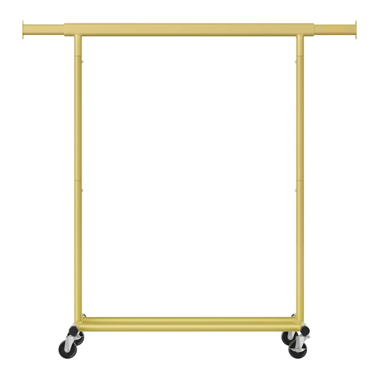 JOYFURNOS S Kleiderstange mit Rollen, Verstellbarer Kleiderständer, Robust für Schlafzimmer, Einfache Montage, Tragbar, Gold | Kleider- & Schrankaufbewahrung