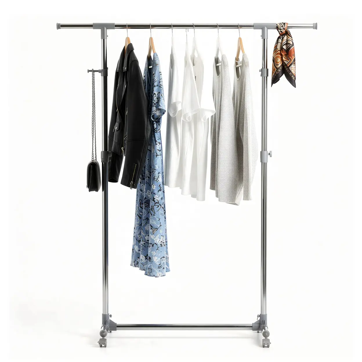 SONGMICS Mobile Clothes Rack with Casters, Rolling Clothing Rack ...