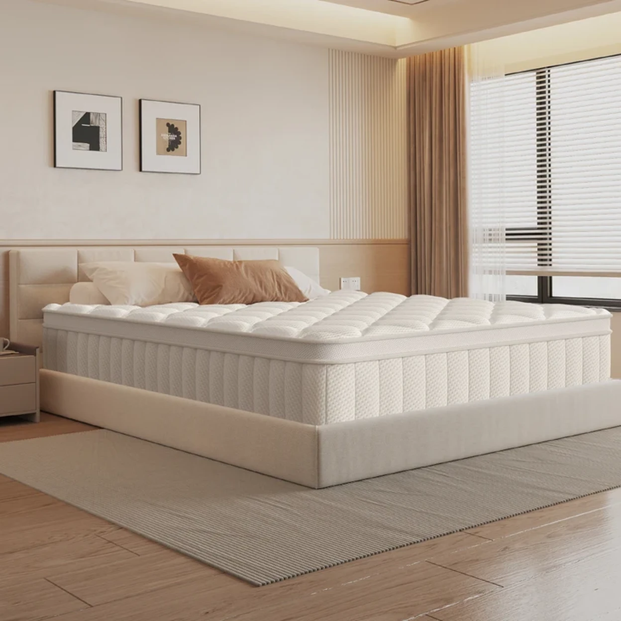 GTIMEX Matelas, 140 x 190 x 25 cm, 7 zones matelas à ressorts ensachés, H3 dureté moyenne, matelas à ressorts avec drap-housse, Oeko-Tex pour enfants et adultes