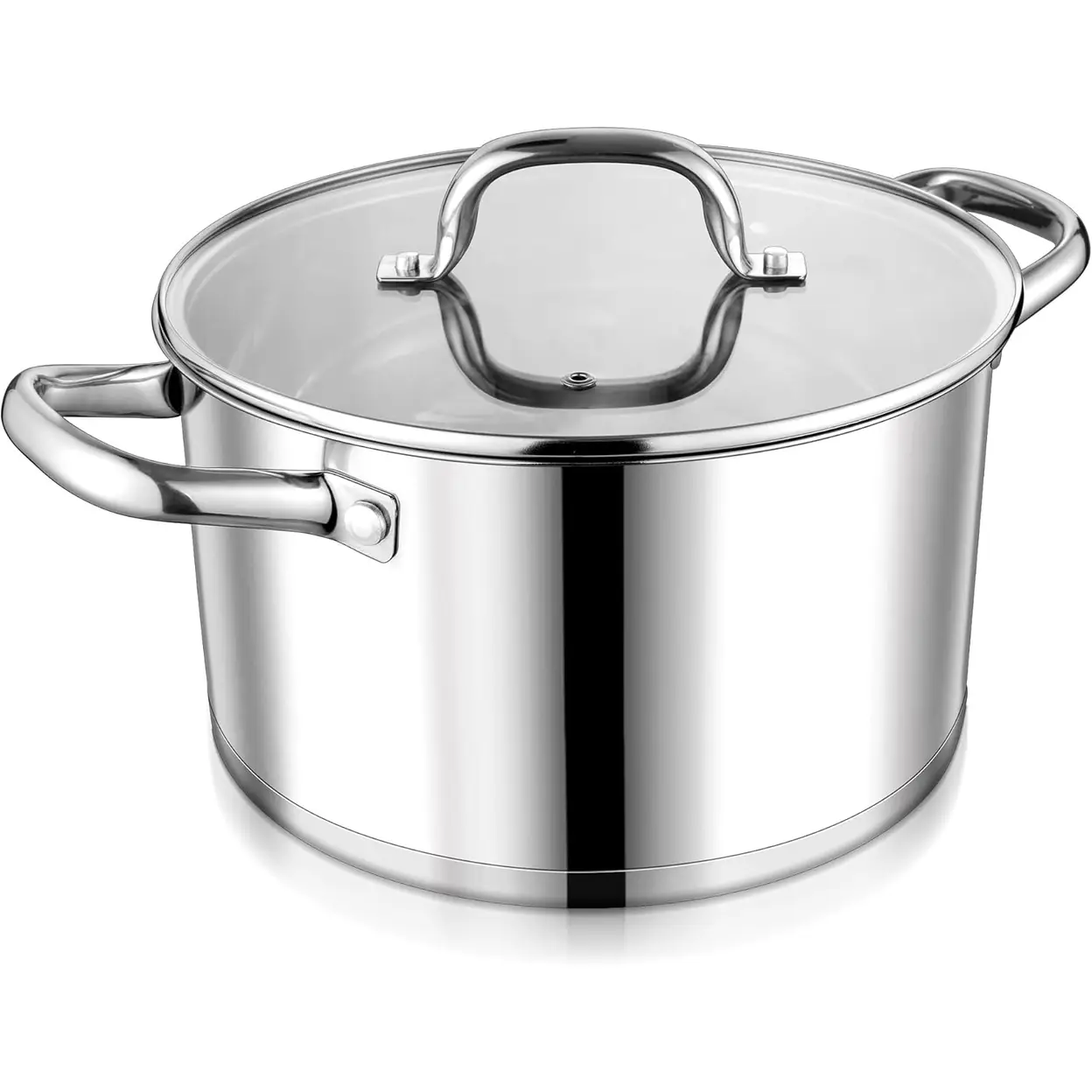 Joyfair Suppentopf aus Edelstahl mit Glasdeckel, 24 cm, 6 qt | Suppentöpfe