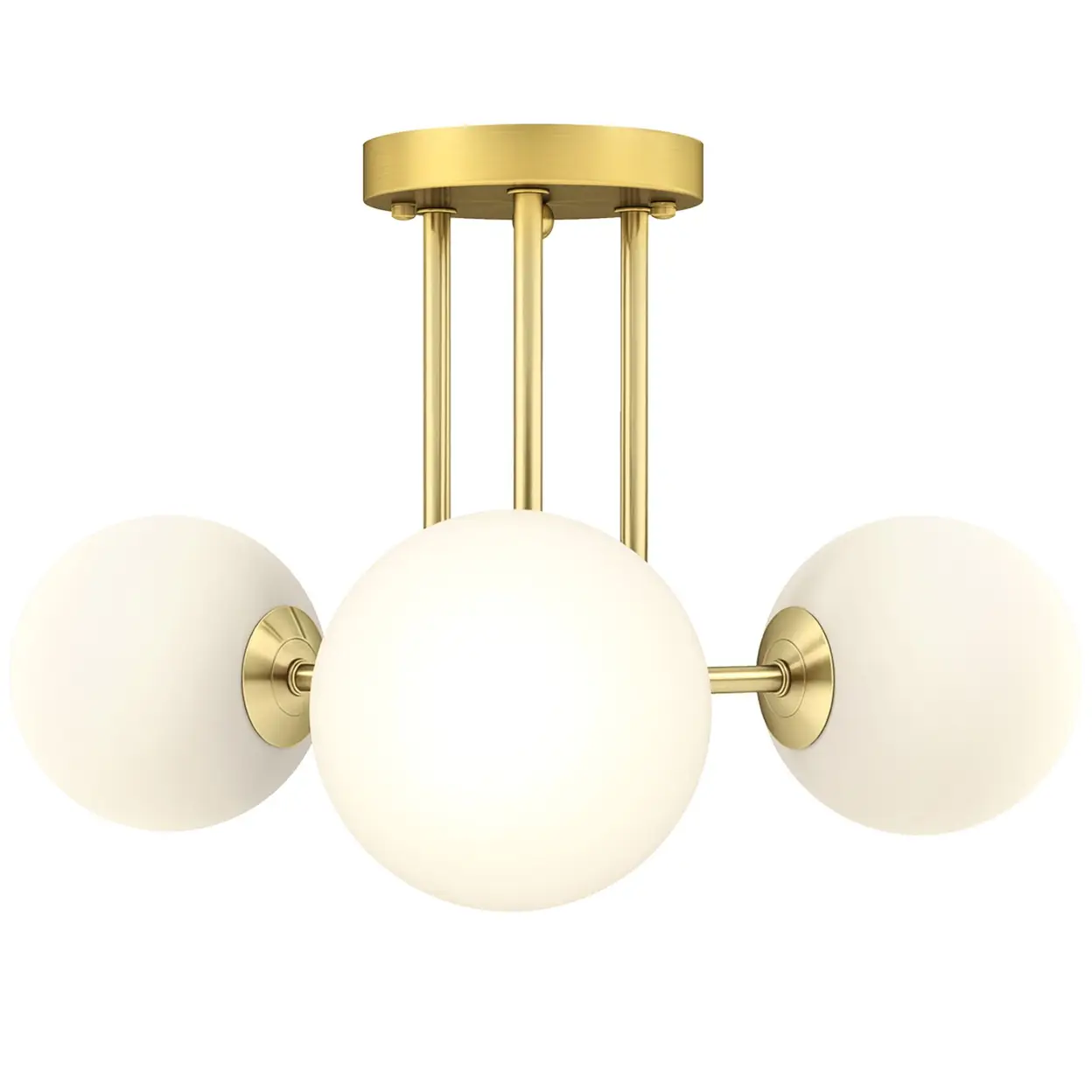 Vintage Deckenleuchter mit 3 Lichtern (G9 Fassungen), 42 x 42 x 26,5 cm, Gold | Pendelleuchten & Deckenbeleuchtung