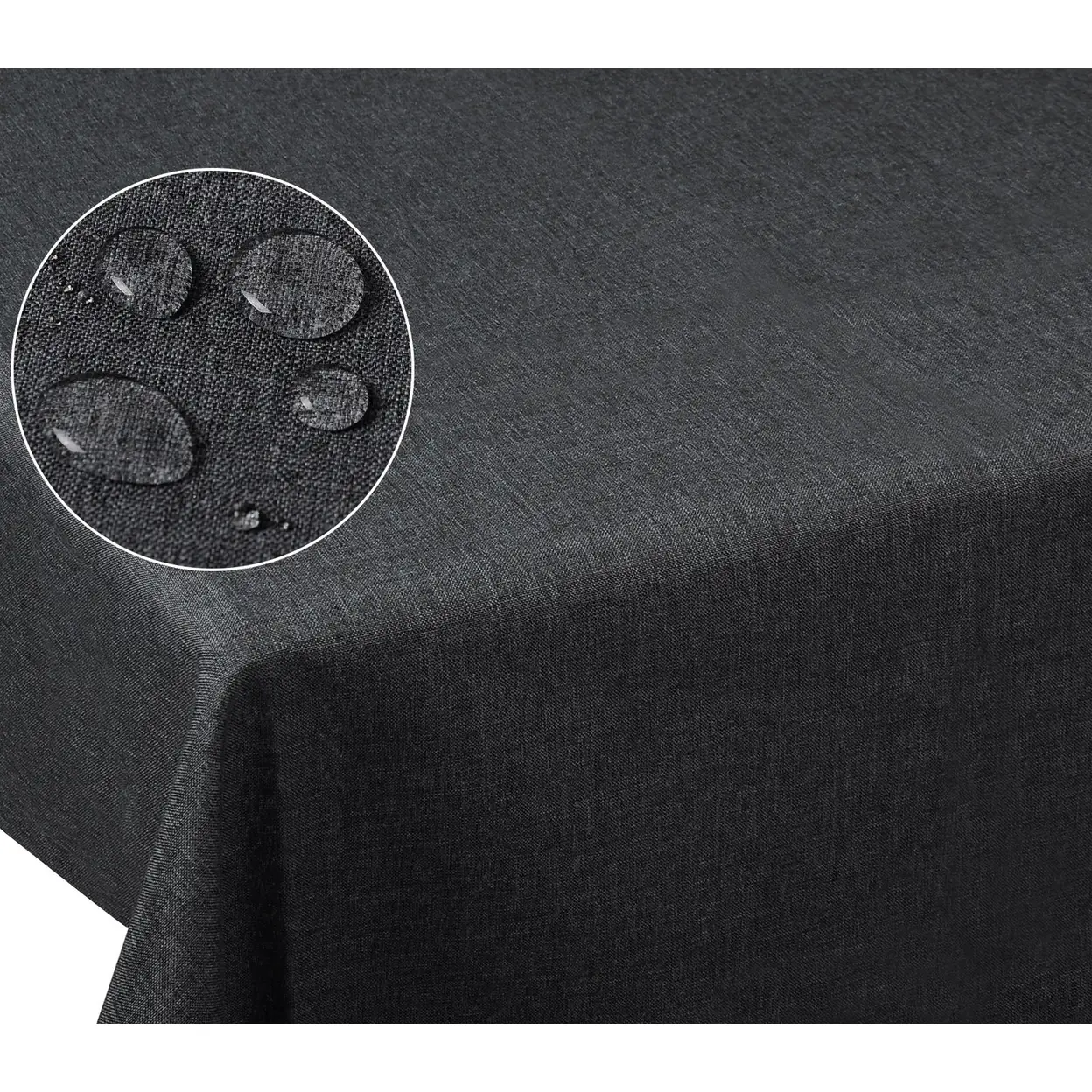 Laneetal Tischdecke abwaschbar, Tischtuch mit Lotuseffekt, in Leinenoptik, Tischwäsche eckig 135 × 200 cm, wasserabweisend fleckenabweisend, Tafeldecke aus Polyester, Grau | Küchen- & Tischwäsche