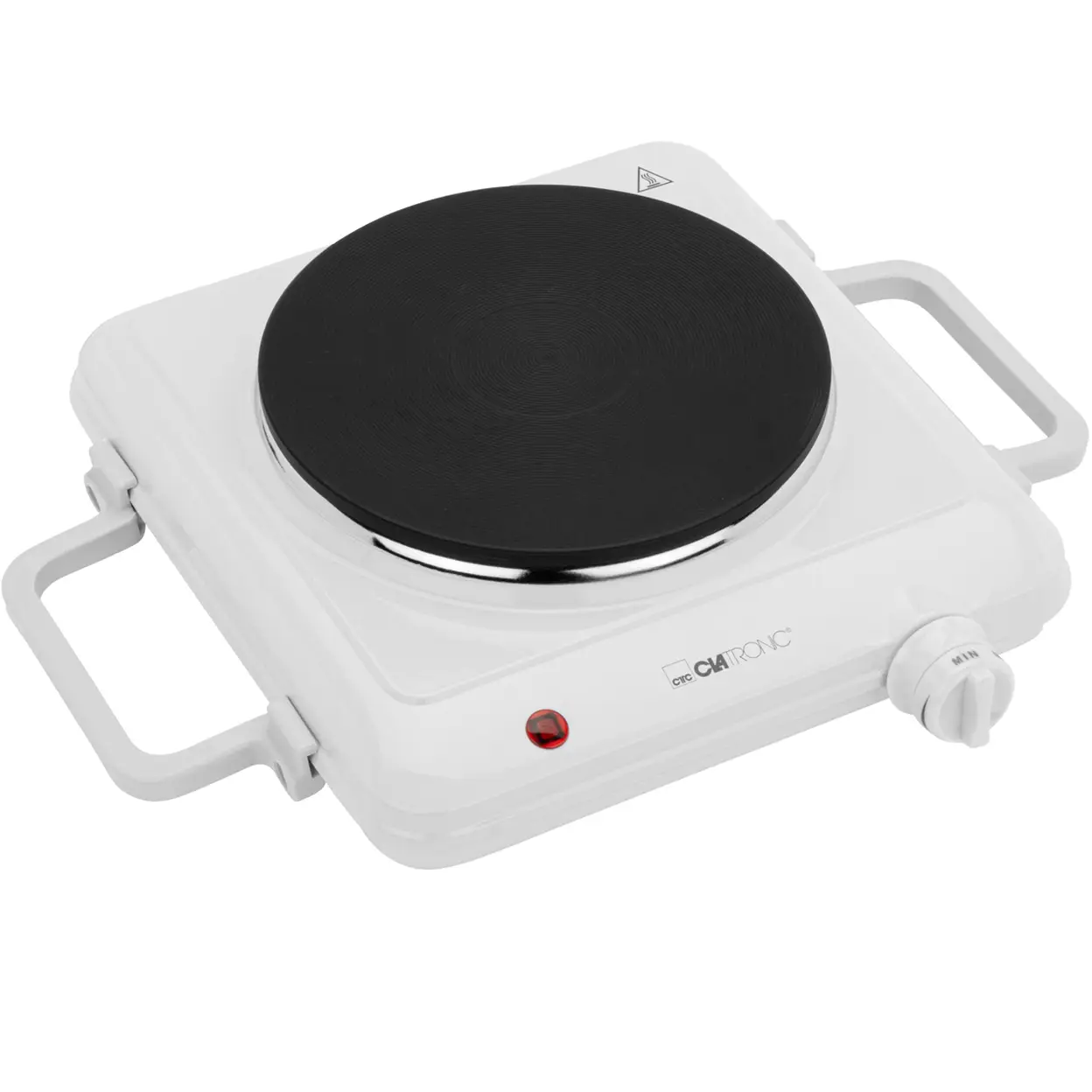 Clatronic® Kochplatte für Camping, Küche oder Büro | Kochplatte 1er: Ø ca. 180 mm | Herdplatte mit stufenlos regelbarem Thermostat & Kontrollleuchte | hitzebeständige Lackierung | 1500 W | EKP 3582 | Kochfelder