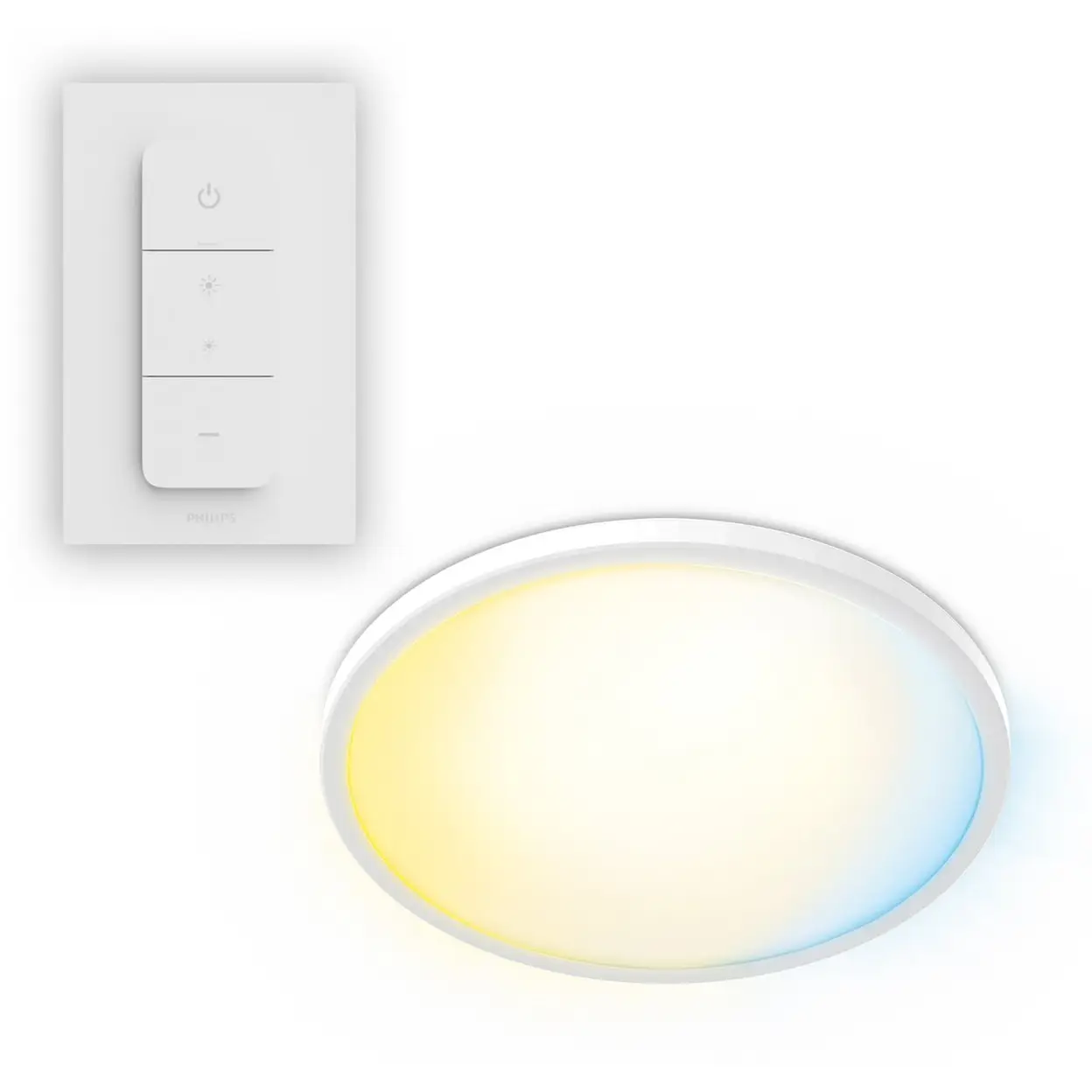 Philips SuperSlim Plafondlamp – 22W – Rond – Zwart – Met Afstandsbediening – 5 Lichtscènes – Dimbaar Tot 1% – WarmGlow – Eenvoudige Installatie