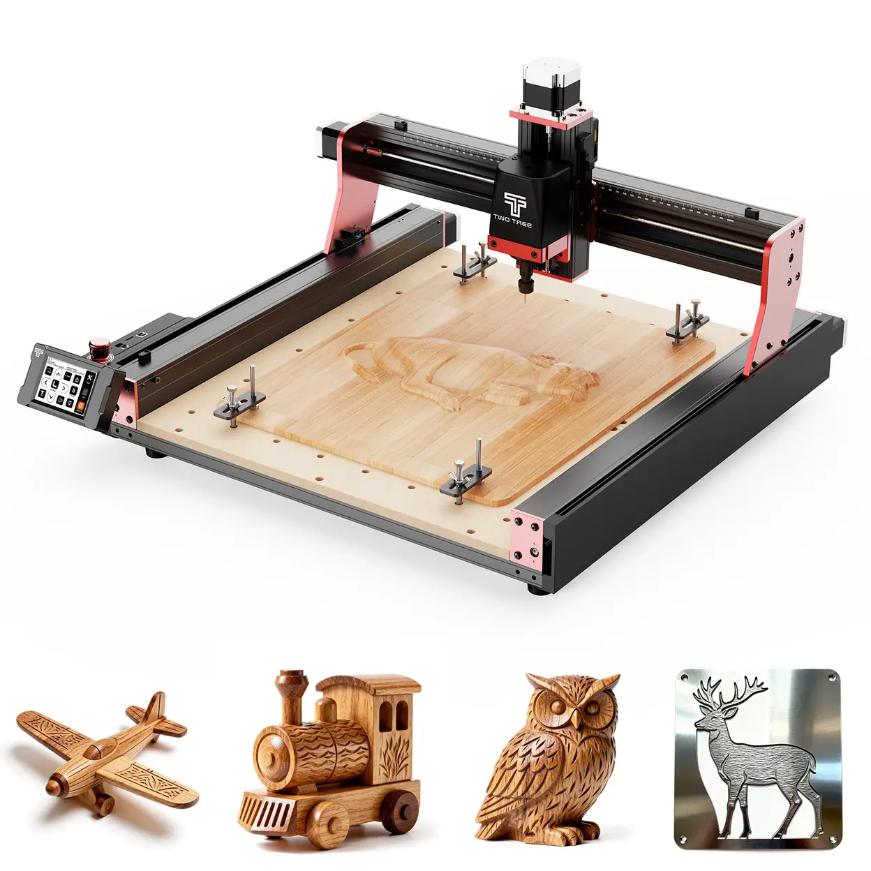 Twotrees 450 Pro CNC-freesmachine, 3-assige set met 3,5 inch ...