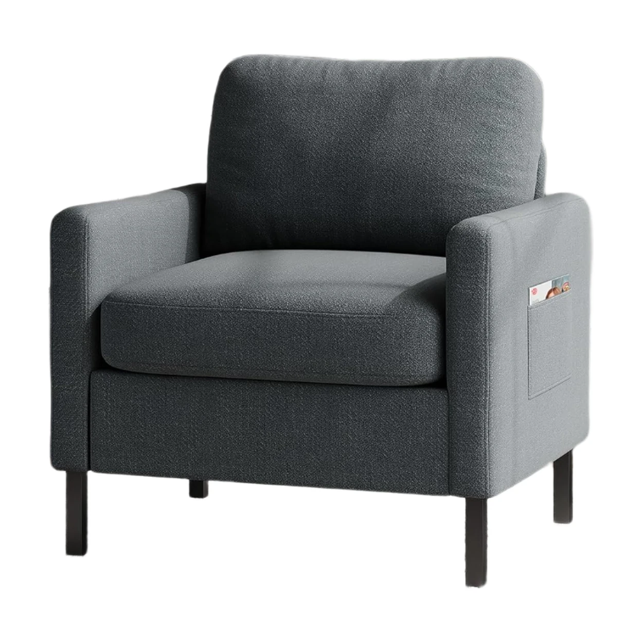 GRAVFORCE Ohrensessel, kleiner, bequemer und moderner Holz-Loungesessel, TV- Sessel für Wohnzimmer und Schlafzimmer, Belastbarkeit bis 136 kg, Stoff, Dunkelgrau | Sofas, Sessel & Hocker