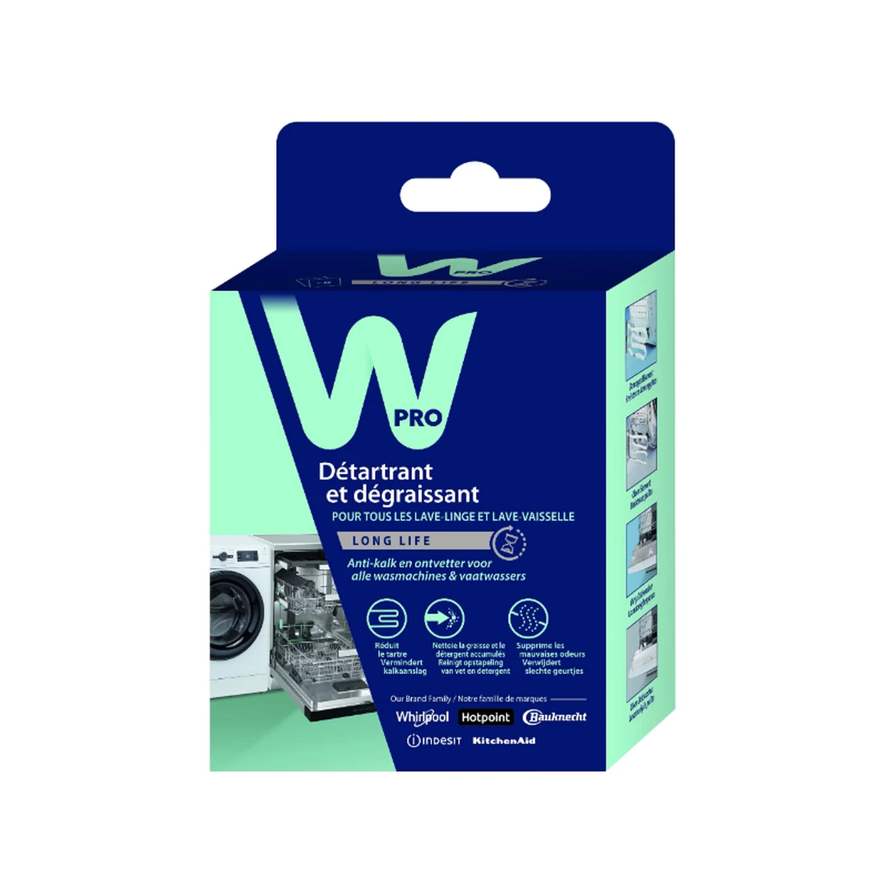 Wpro DES616 - Détartrant 3-en-1 pour lave-linge et lave-vaisselle. 6 sachets de 50g