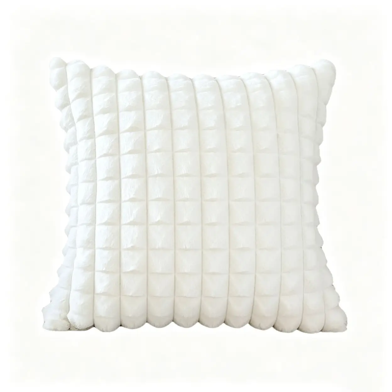 Plüsch Kissenbezug 1er‑Set, flauschiger Kunstpelz, verdeckter Reißverschluss, doppelseitig weich, Deko‑Bezug für Sofa, Wohnzimmer, Schlafzimmer und Auto Beige 40 x 80 cm | Kissen & Zubehör