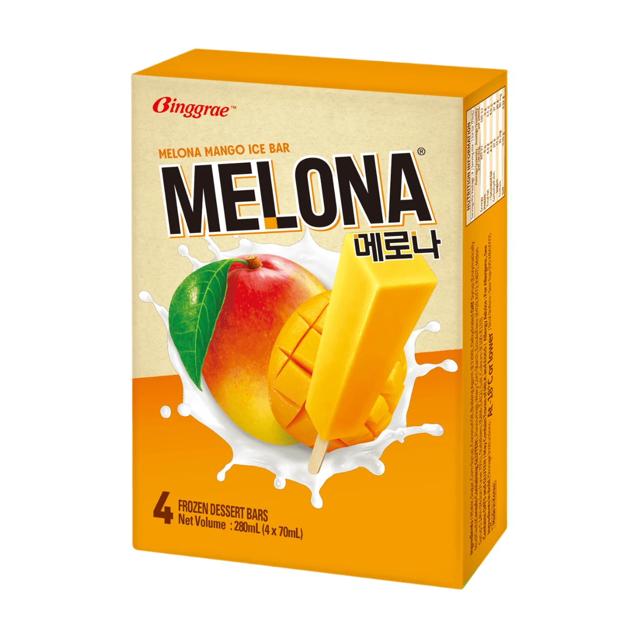 Melona Ice Bar - Mango (70ml×4) 280ml