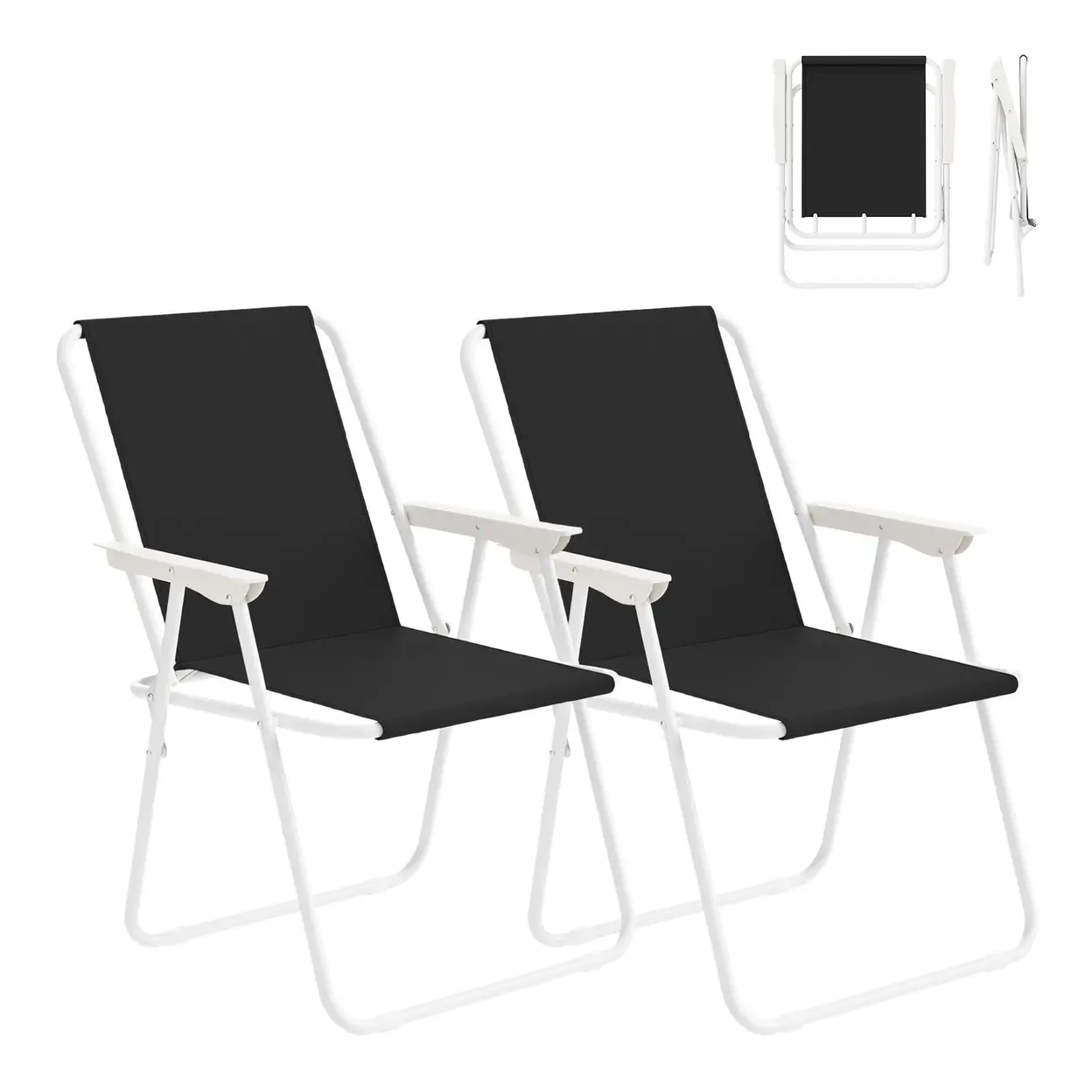 WOLTU Klappbarer Campingstuhl, 2-teiliges Set, Komfortablen, ultraleichte  Anglerstuhl mit Armlehnen fr Picknick, Outdoor, Wandern, Garten, Balkon,  schwarz | Gartenmbel & Zubehr | Joybuy