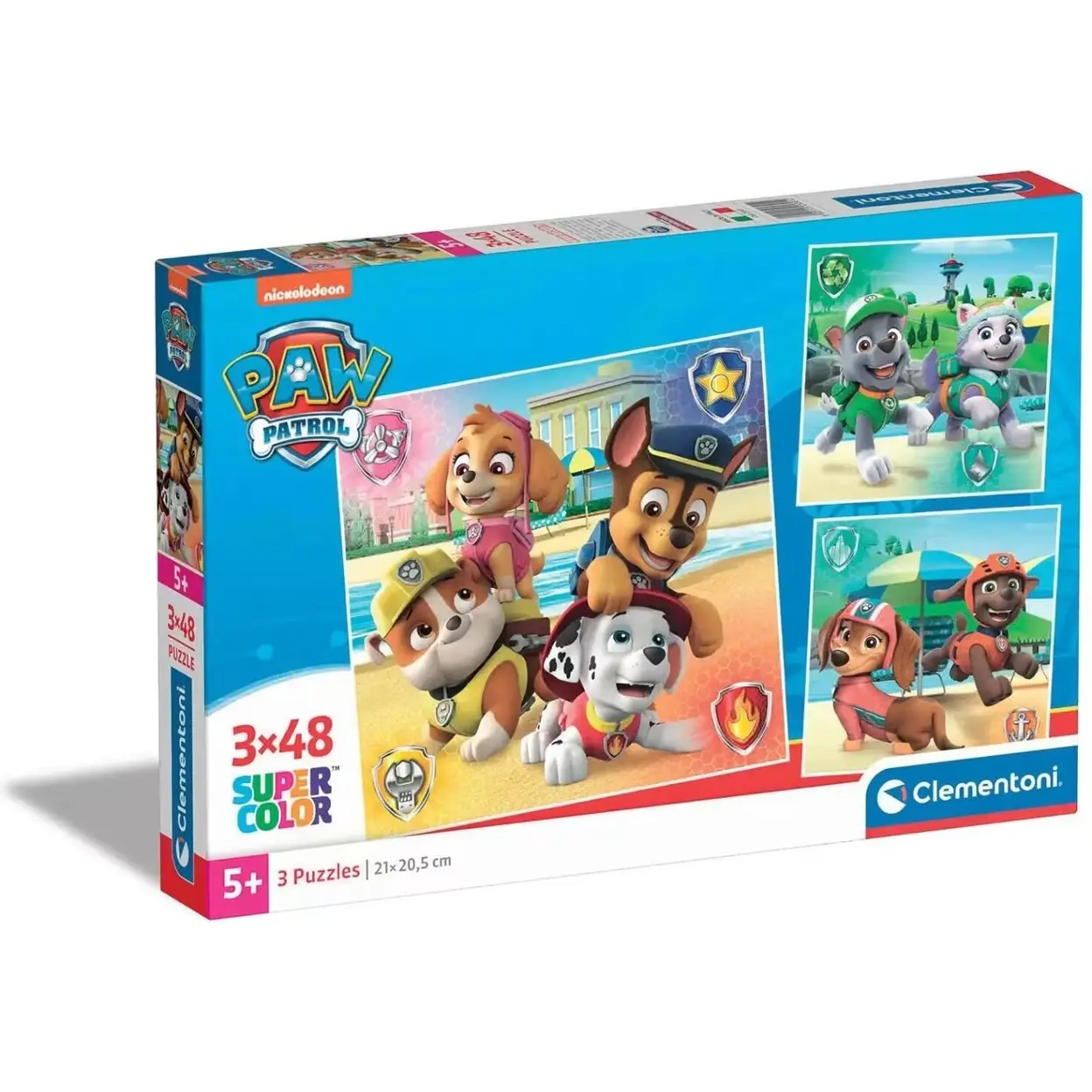Clementoni Paw Patrol puzzelset - 3 x 48 stuks, blauw rood geel groen ...