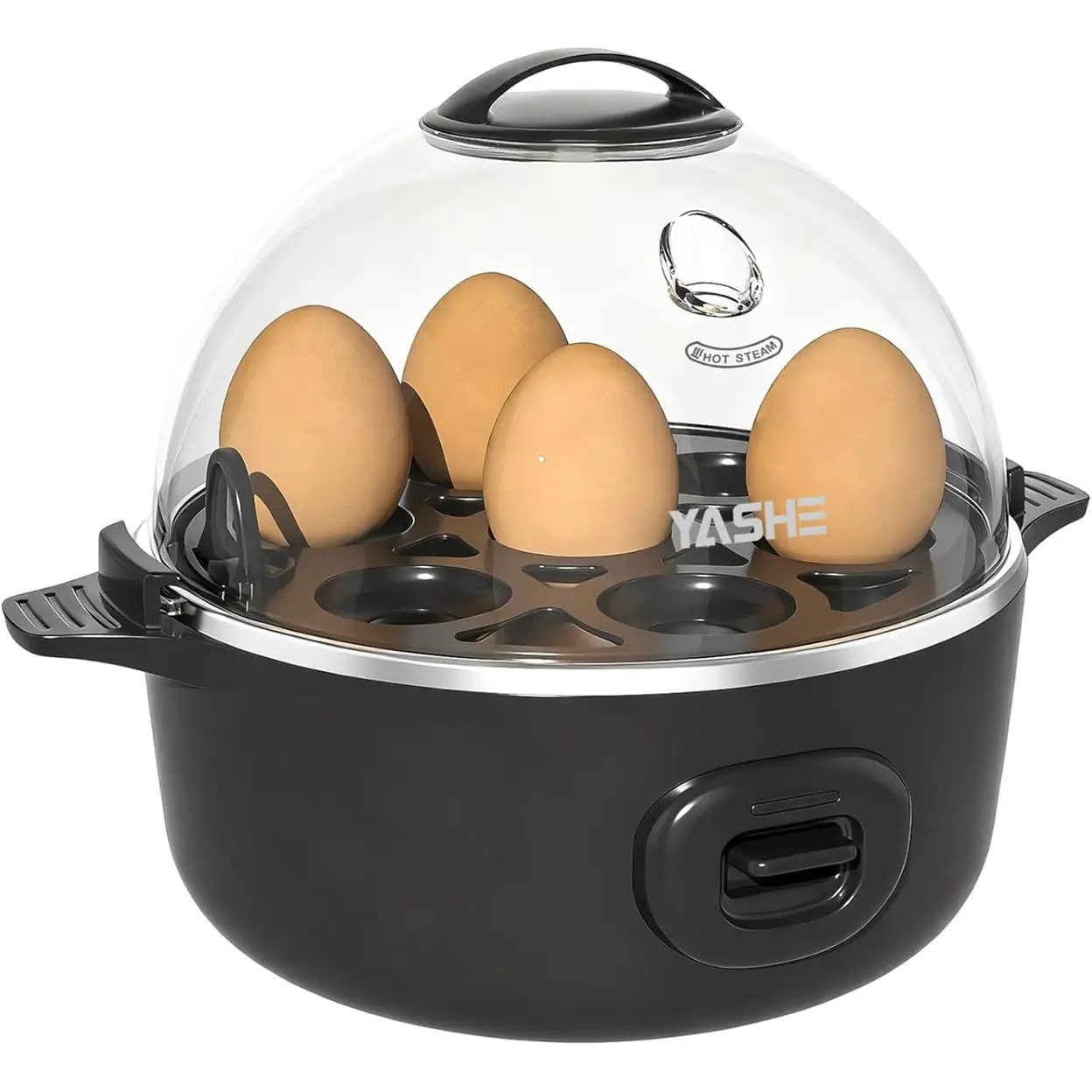 YASHE ZDQ-708 Eierkocher für 7 Eier, Schwarz | Eierkocher