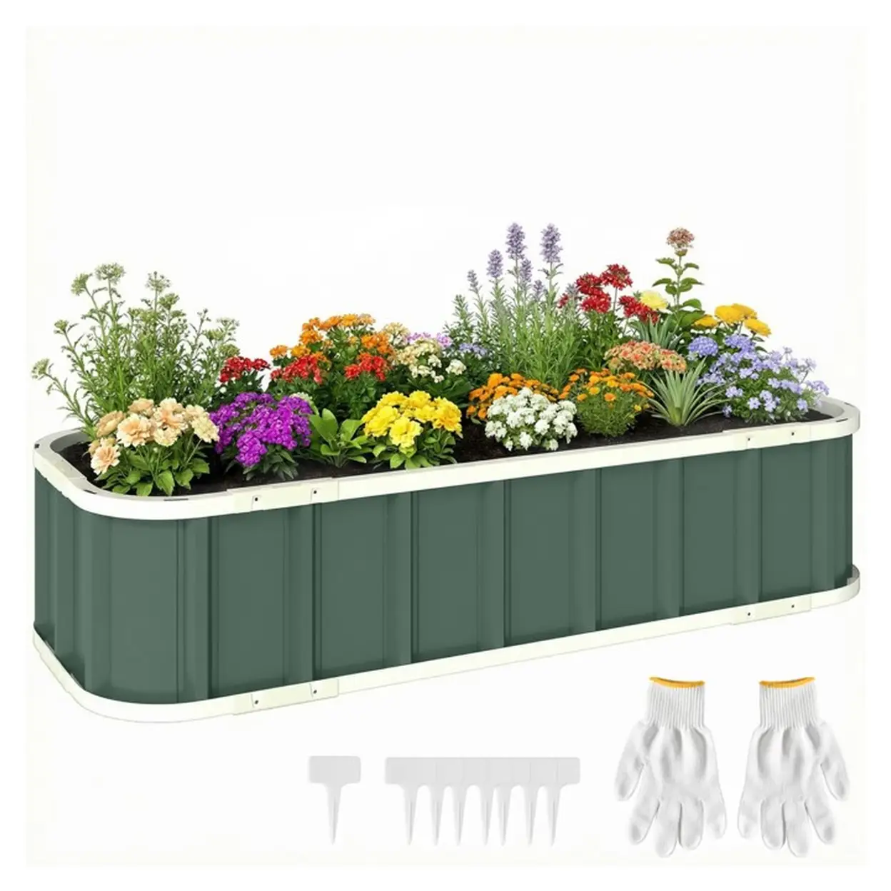 Outsunny Hochbeet Stahl, Pflanzbeet mit Klickverschlssen Gefaltete Kante  Frhbeet Gartenbeet Blumenkasten Pflanzkasten Pflanzkbel Gemsebeet 136 x  52 x 31 cm fr Garten Balkon, Blumen, Pflanzen | Pflanzenbehlter & Zubehr  | Joybuy