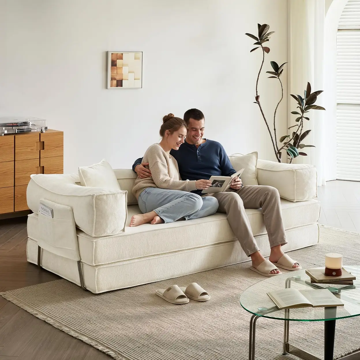 Bodenkissen Beige für gemütliches Sitzen
