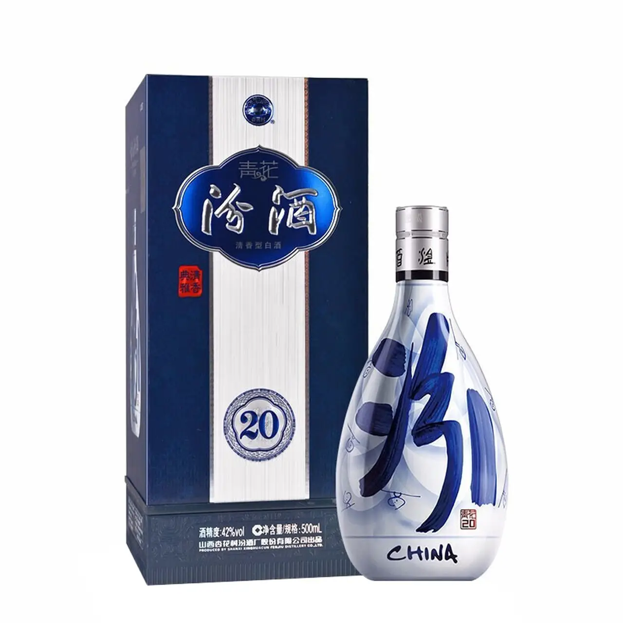 中国白酒(青花冷酒) 青花汾酒20年500ml 42度清香型白酒| Joybuy