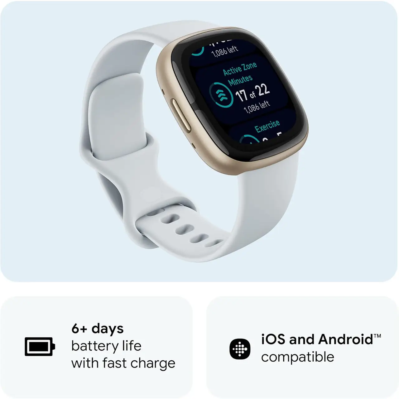 Fitbit Sense 2 Blue Mist/Soft Gold Smartwatch