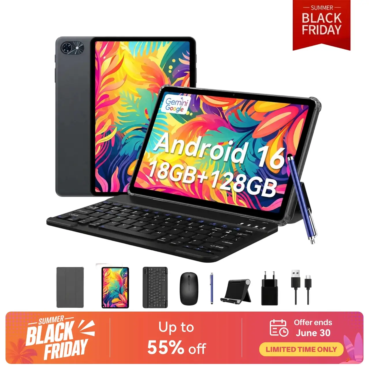 TABWEE T80 10英寸Android 16平板电脑键盘套装| Joybuy