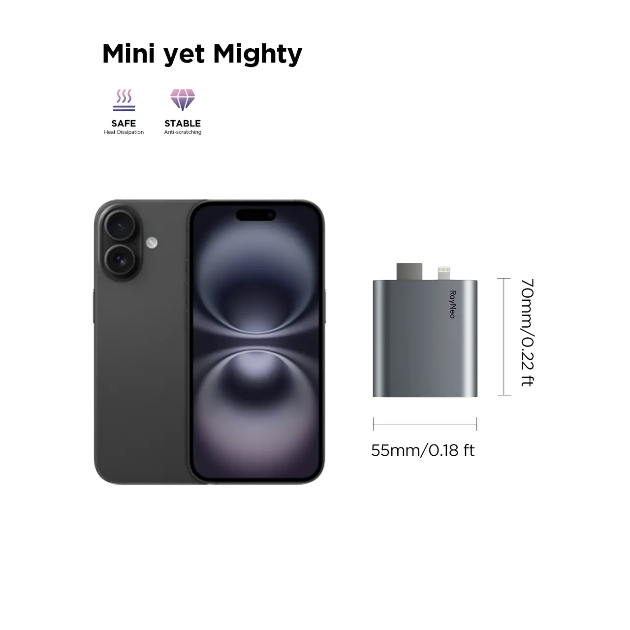 RayNeo Lightning转HDMI适配器：适配iPhone 14及更早机型