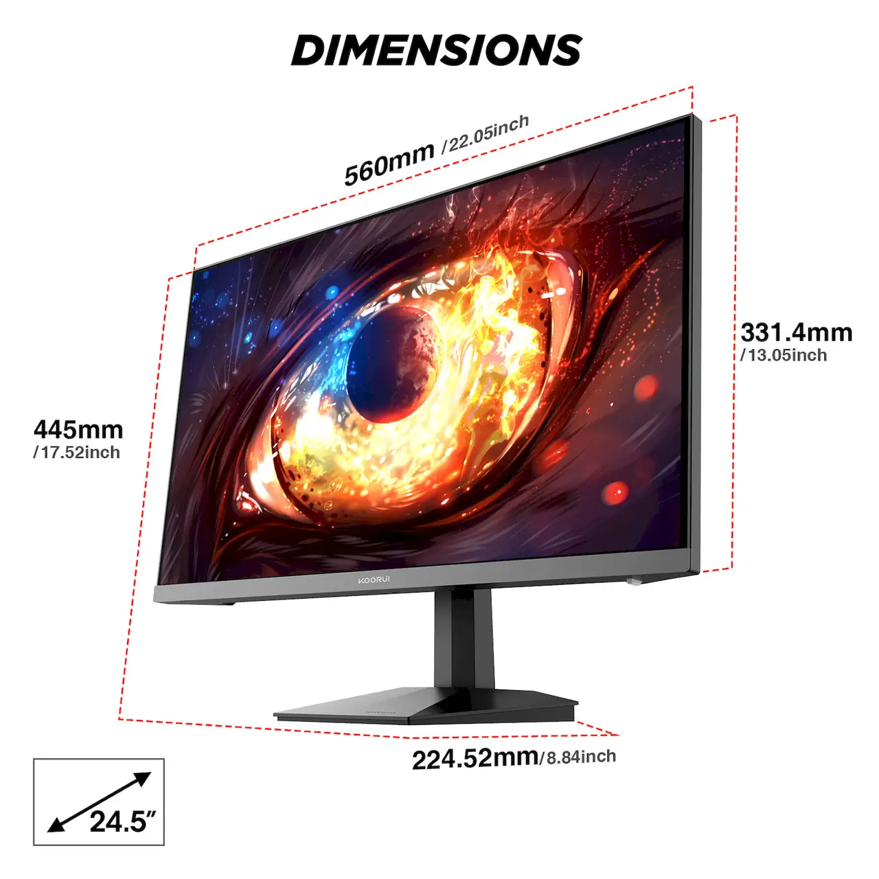 KOORUI MG25H3FS25 25英寸FHD 200Hz电竞显示器| Joybuy