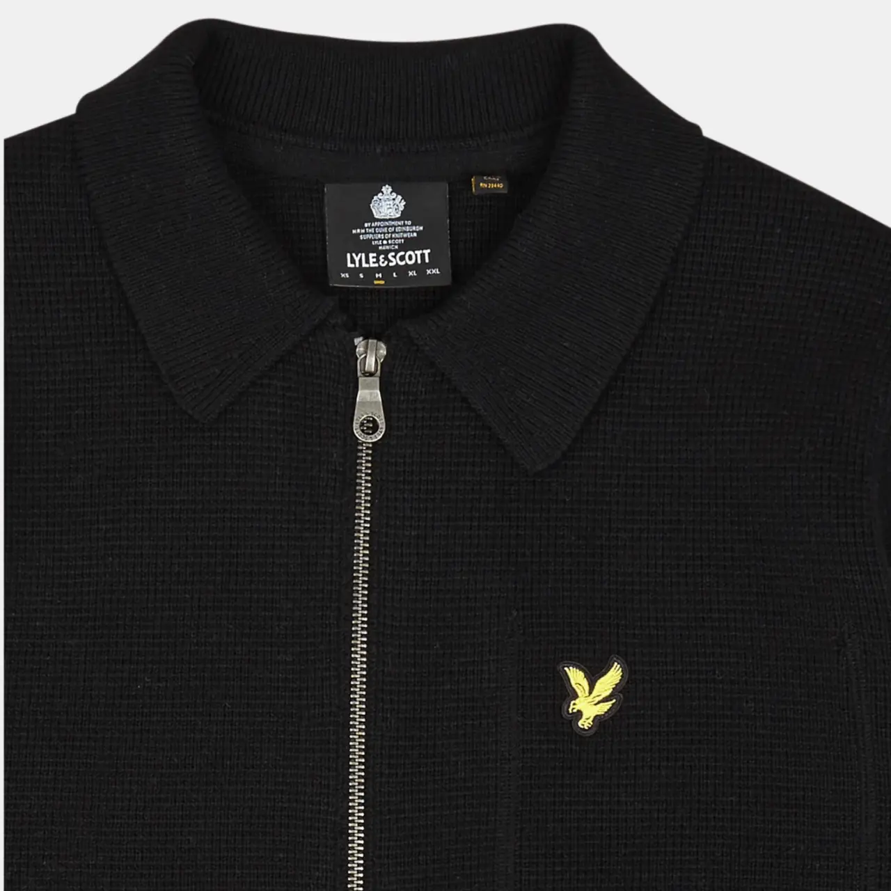 Lyle & Scott Men's Milano Knit Zip Shirt in Jet Black | Joybuy