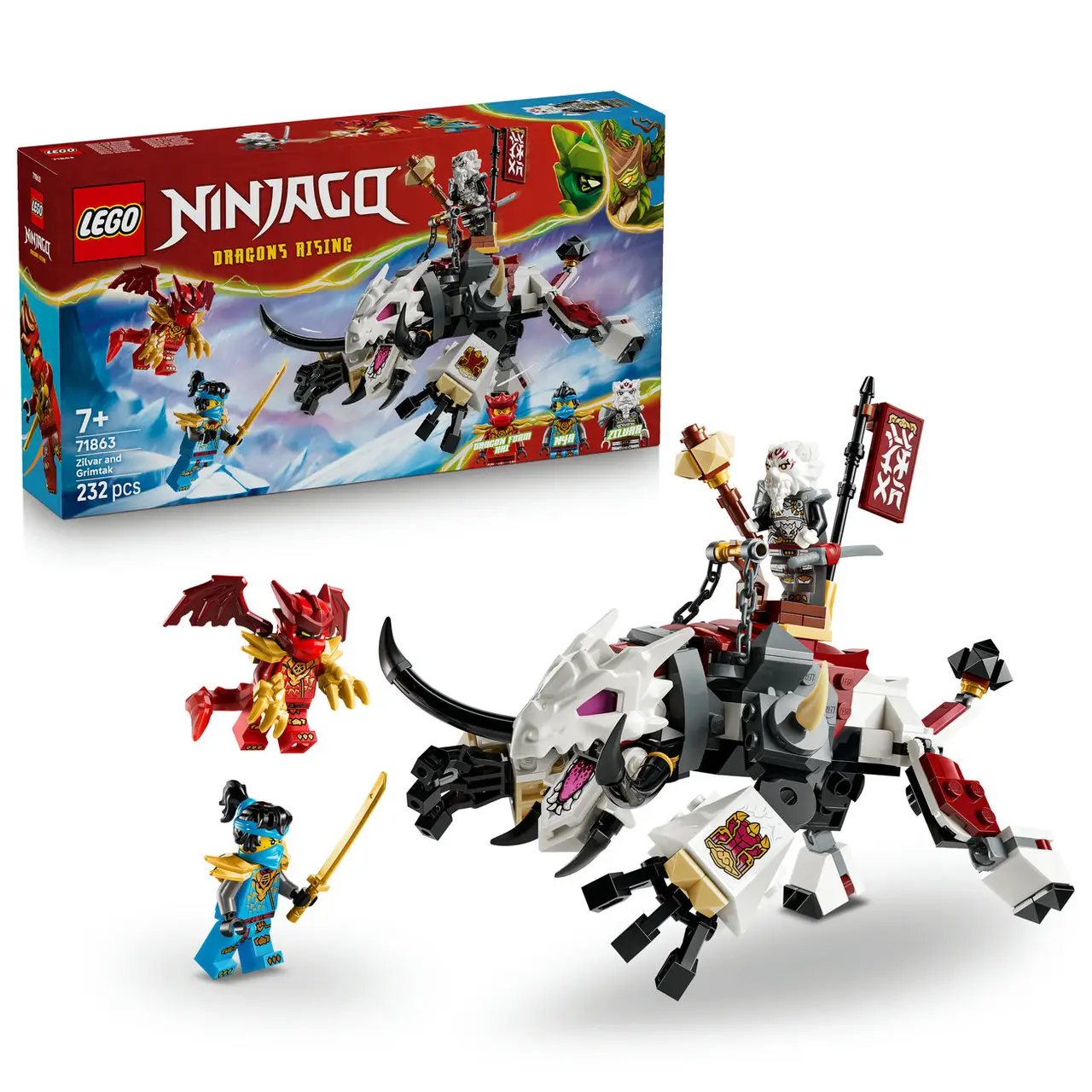 LEGO Ninjago 71863 Zilvar与Grimtak龙兽