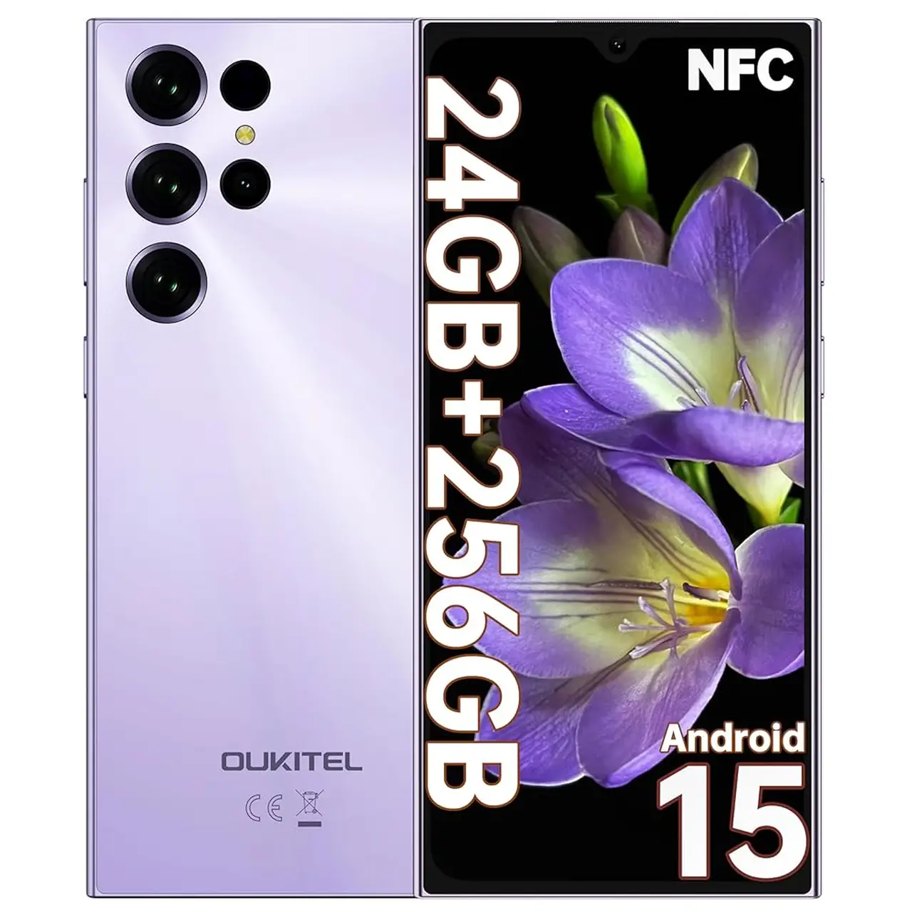 OUKITEL C61 パープル 16GB パープル 新しめ人気機種 OUKITEL C61 Pro紫色智能手机：8GB+256GB容量| Joybuy
