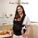 Momcozy Baby Carrier - Ergonomic, Comfortable & Lightweight, for 3-20kg Babies, Easy To Wear, Hands-Free, Enhanced Lumbar Support, Snug Fit For Infants & Toddlers, Black image 7